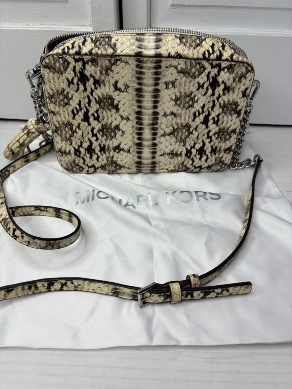 MICHAEL KORS Snake Embossed Leather Camera Bag - Picture 8 of 8